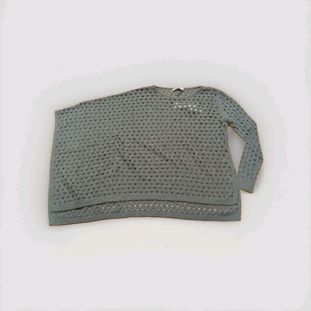 One Grey Day Lynn Sweater Womens Small Gray Cashmere Cutout Long Sleeve